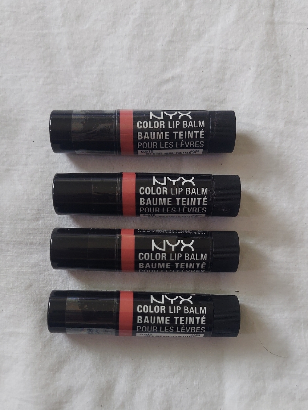 NYX Bundle Of 4 Color Lip Balm CLB12 Shukran Sealed